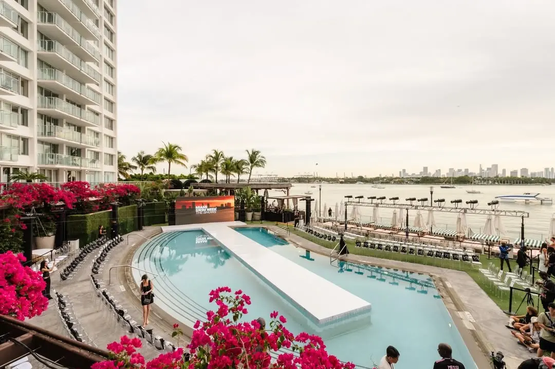 Runway over the Mondrian South Beach pool deck on Biscayne Bay